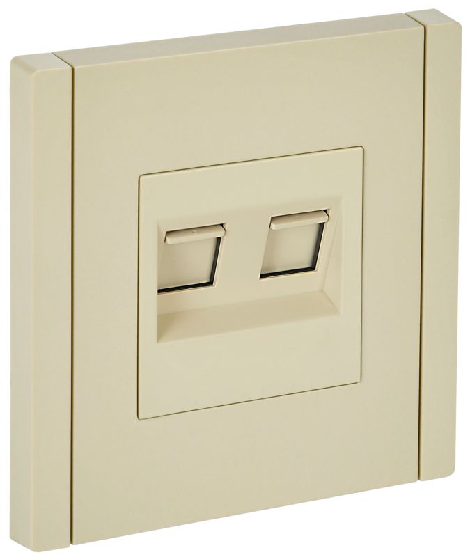 Розетка компьютерная 2-м RJ45 кат.5E FORTE&PIANO FP433 ваниль IEK FP-K20-1-K10