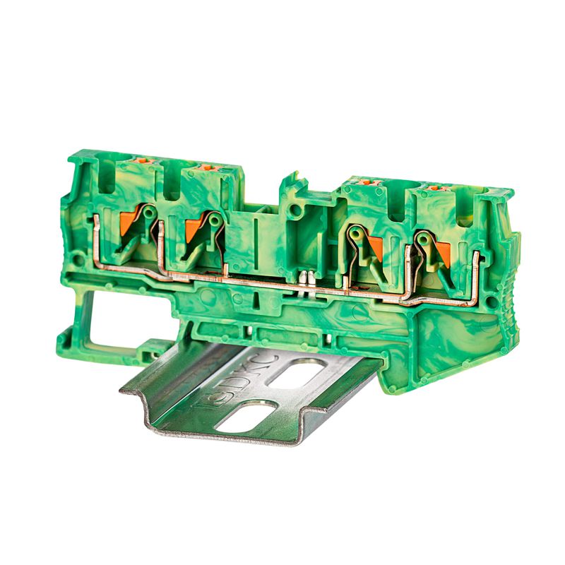 Клемма заземления зажим push-in 4 точки подключения 4 кв.мм DKC VPR-4-QUATTRO-PE