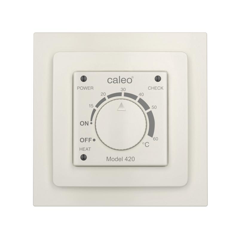 Терморегулятор 420 с адаптерами встраиваемый аналоговый 3.5кВт беж. CALEO КА000001911