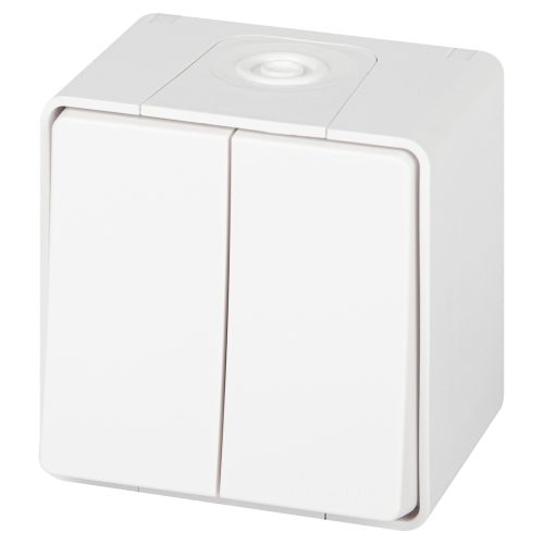 Переключатель Эксперт 11-1506-01 двойн. IP55 10АХ-250В ОУ бел. Эра Б0063295