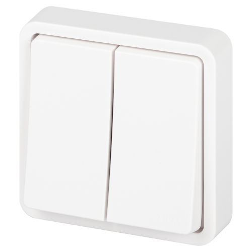 Переключатель Эксперт 11-1526-01 двойн. IP55 10АХ-250В СУ бел. Эра Б0063248