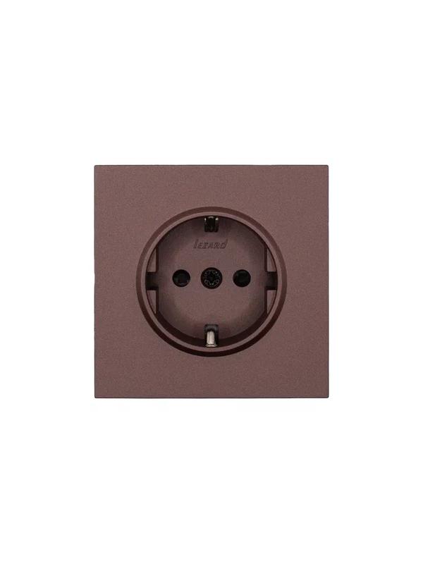 Розетка 1-мест. с защитн.шторк. ПБТ СП ZIMA IP20 10А безвинт. зажим шоколад LEZARD 704-7388-124BQC