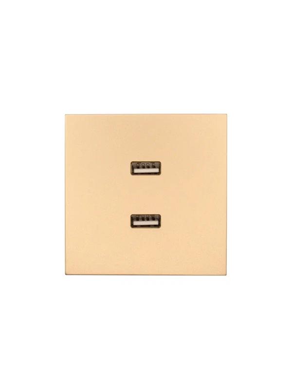 Розетка 2-мест. USB разъем СП ZIMA IP20 зол. LEZARD 704-3688-192