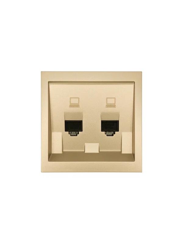 Розетка 2-мест. компьютерная СП ZIMA IP20 зол. LEZARD 704-3688-141