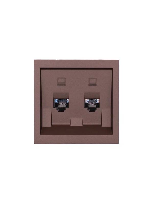Розетка 2-мест. компьютерная СП ZIMA IP20 шоколад LEZARD 704-7388-141
