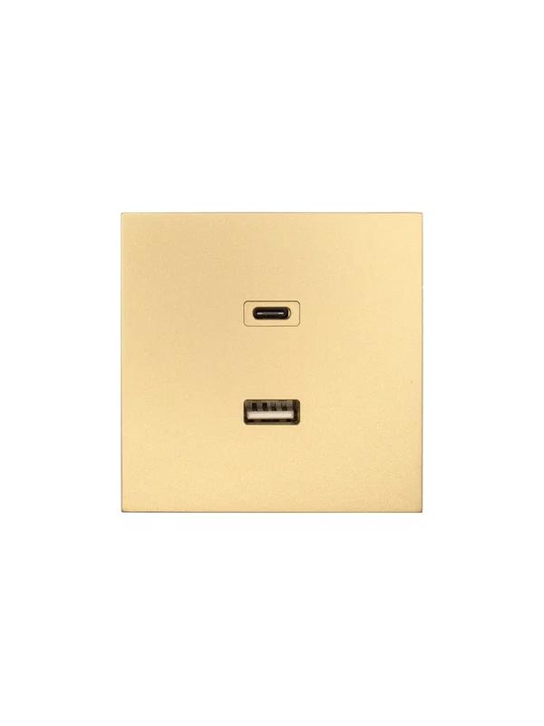 Розетка Type-C+ USB разъем СП ZIMA IP20 зол. LEZARD 704-3688-192TC