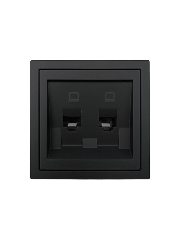 Розетка компьютерная 2-мест. СП ZIMA IP20 черн. бархат LEZARD 704-4288-141