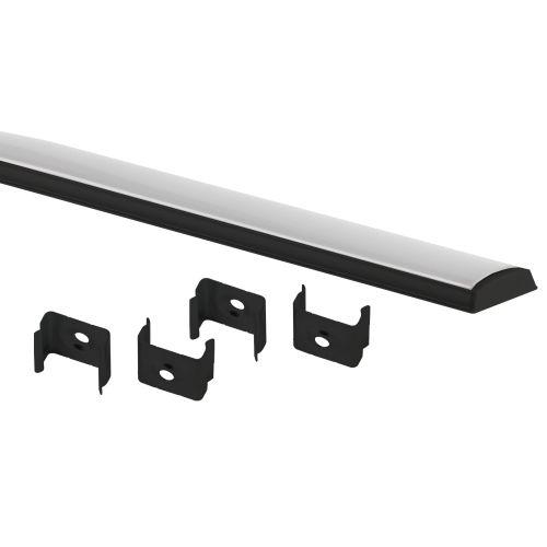 Комплект с гибким накладным анодированным профилем 1506GB 15х6.4мм 2м черн. CAB292 Эра Б0062767