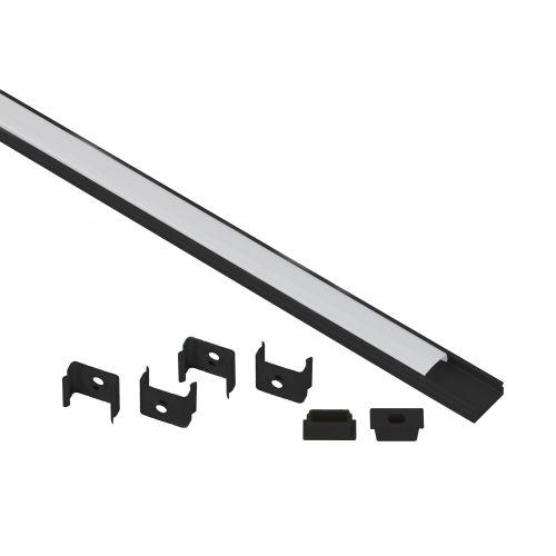 Комплект с накладным анодированным профилем 1506B 15х6мм. 2м САВ262 черн. Эра Б0062817