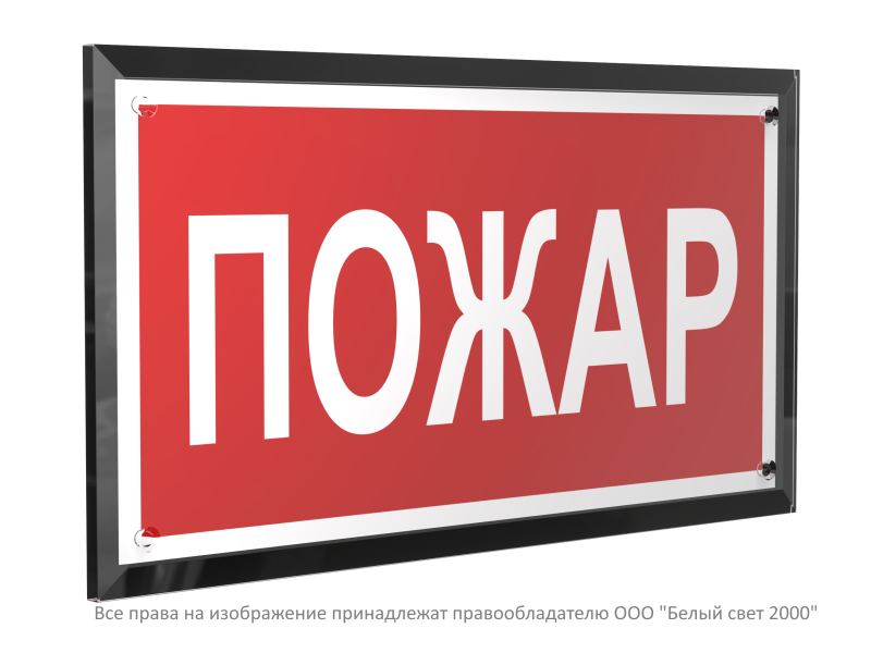 Знак безопасности PT-32178-Black.F20 "Пожар " Белый свет a32646