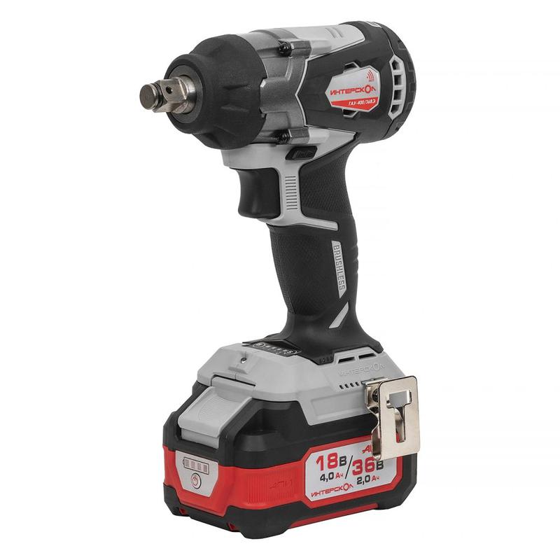 Гайковерт аккумуляторный бесщеточн. ударн. ГАУ-400/36ВЭ Li-ion АПИ (кейс 2 аккум. 2.0А.ч ЗУ) ИНТЕРСКОЛ 859.2.2.70