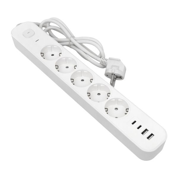Удлинитель 5х5м IP20 2USB 2.4А+2type-C LUX 1.5кв.мм EKF UBA-LUX-505-TC