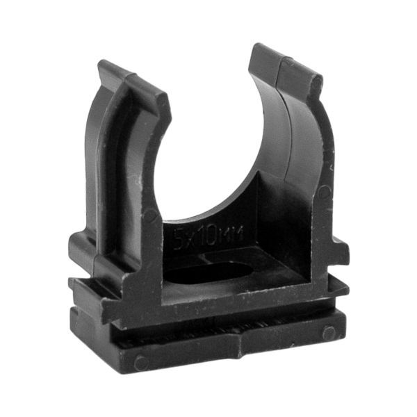 Держатель для труб (клипса) для ручного монтажа d20мм черн. Plast (уп.10шт) EKF derj-z-20sb