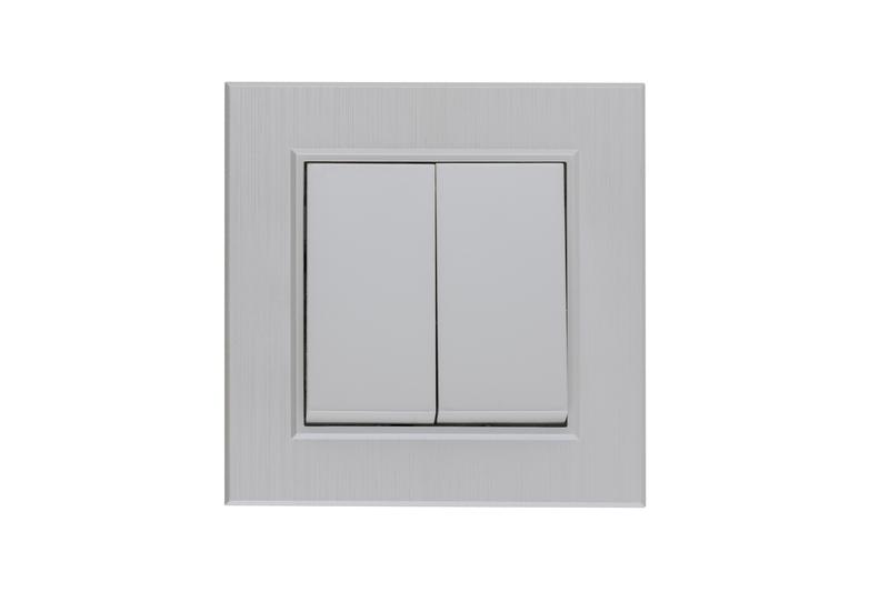 Выключатель 2-клав. Karea LINE STAR жемчуж. Makel 86100003