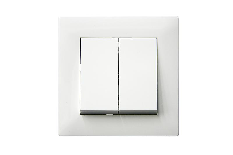 Выключатель 2-клав. Karea RIZZ бел. Makel 88001003