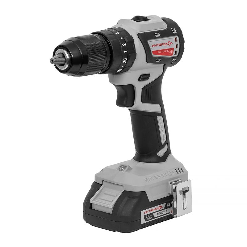 Дрель-шуруповерт аккумуляторная удар. бесщеточн. ДАУ-13/18В 50 Li-ion АПИ (кейс 2 аккум. 2А.ч ЗУ) ИНТЕРСКОЛ 802.2.2.70