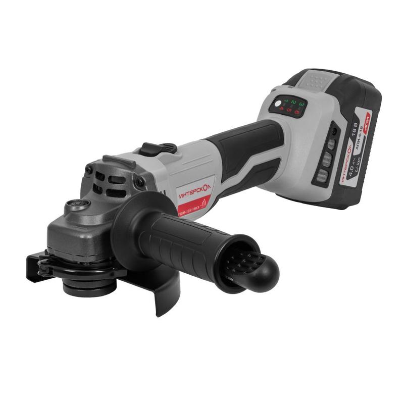 Машина шлифовальная угловая аккумуляторная бесщеточная УШМ-125/18ВЭ Li-ion АПИ (кейс 1 аккум. 4А.ч ЗУ) ИНТЕРСКОЛ 684.4.1.70