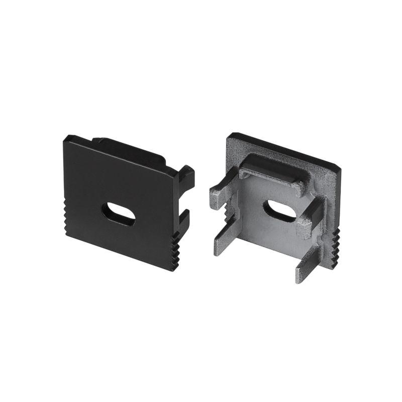 Заглушка SL-MINI-15 BLACK с отверстием пластик (комплект) Arlight 049420