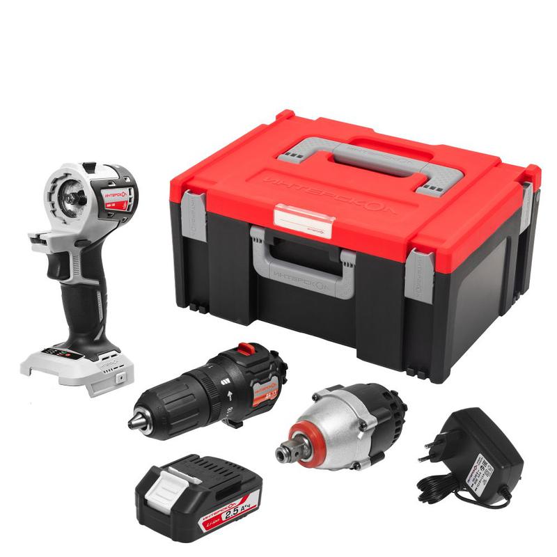 Набор инструмента МультиМАКС "Автомобилист" (привод ММ-18В модуль ДА-13 модуль ГАУ-300 1 АКБ 2.5А.ч ЗУ-1.5/18 МультиБОКС 150) ИНТЕРСКОЛ 755.2.1.46