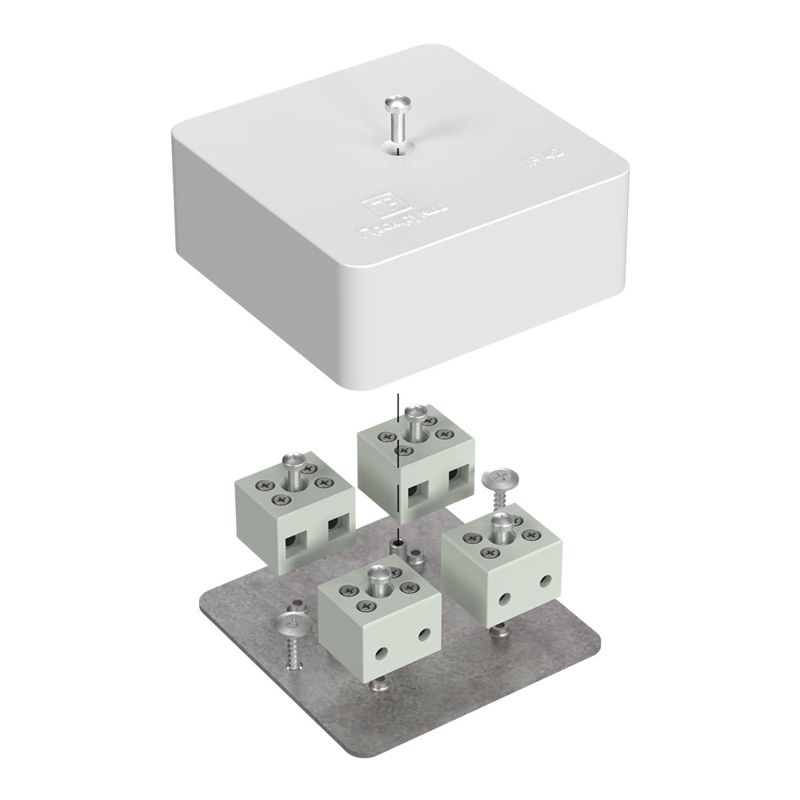 Коробка огнестойкая для кабель-канала 40-0450-FR6.0-8 Е15-Е60 RAL9003 75х75х30 Промрукав 40-0450-FR6.0-8-Е60