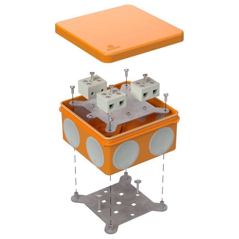 Коробка огнестойкая ОП двухкомпонентн. 60-0300-FR10.0-6 Е15-Е120 RAL2004 100х100х50 Промрукав 60-0300-FR10.0-6