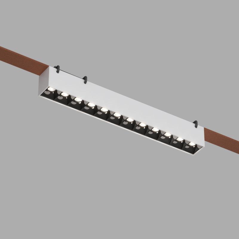 Светильник для трека-ремня Belty Grill 12Вт 4000К IP20 48В DC 323х40х45мм RA90 24град. со светодиодом алюм. бел. с черн. DENKIRS 723165