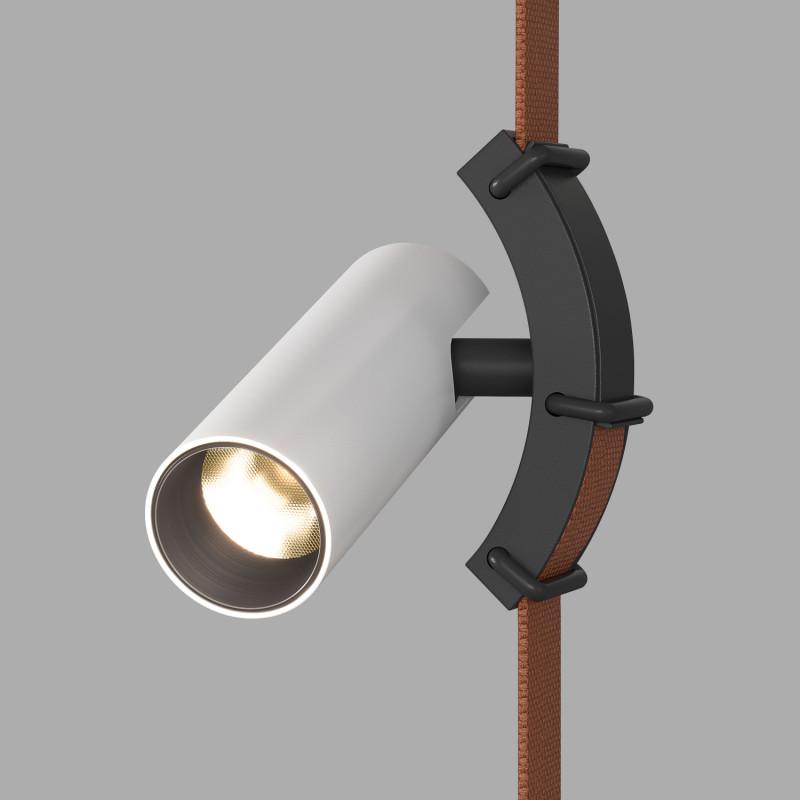 Светильник для трека-ремня Belty Spot 7Вт 3000К IP20 48В DC 35х126.5мм RA90 30град. поворотн. со светодиодом алюм. бел. с черн. DENKIRS 760246