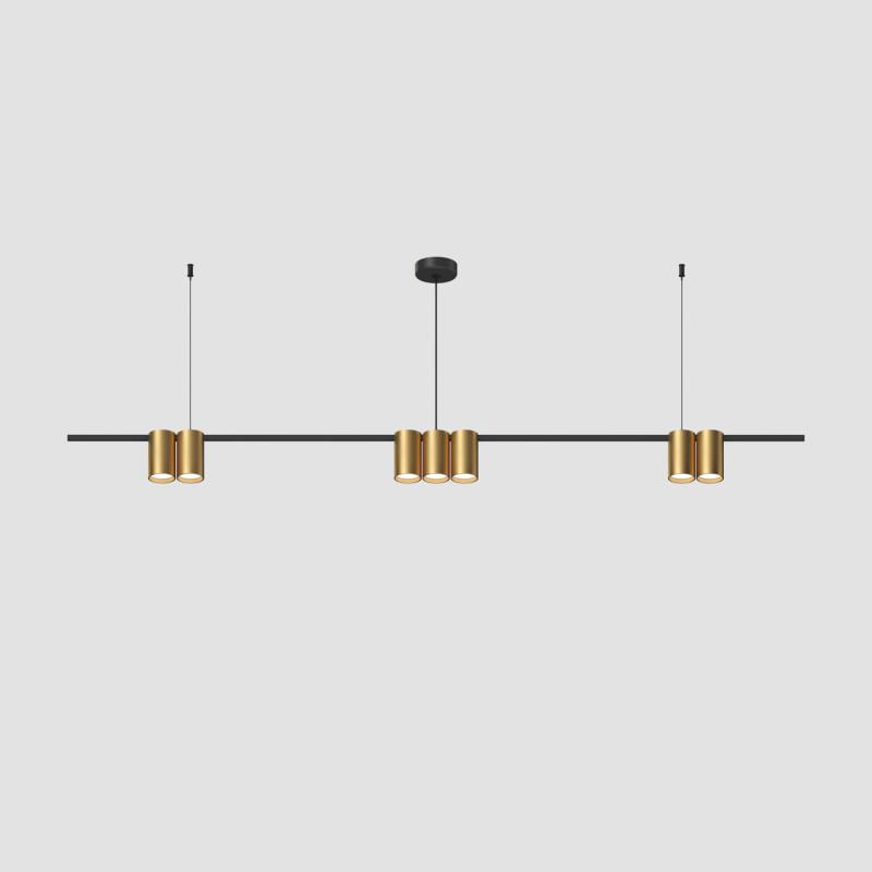 Светильник ORBIT 15Вт 7xGU10 IP20 LED подвесной алюм. черн.+сатинированное зол. DENKIRS 764323