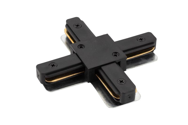 Соединитель для шинопровода X-образ. черн. DENKIRS 542454