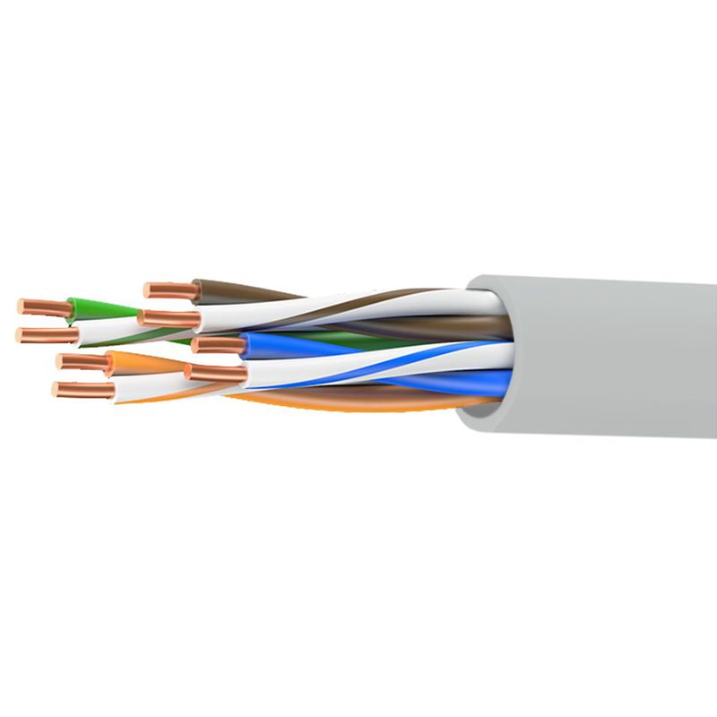 Кабель витая пара кат. 5E неэкранированный U/UTP 4 пары нг(А)-HF для внеш./внутр. прокладки коробка 305м сер. DKC RN5EUUK01UGY