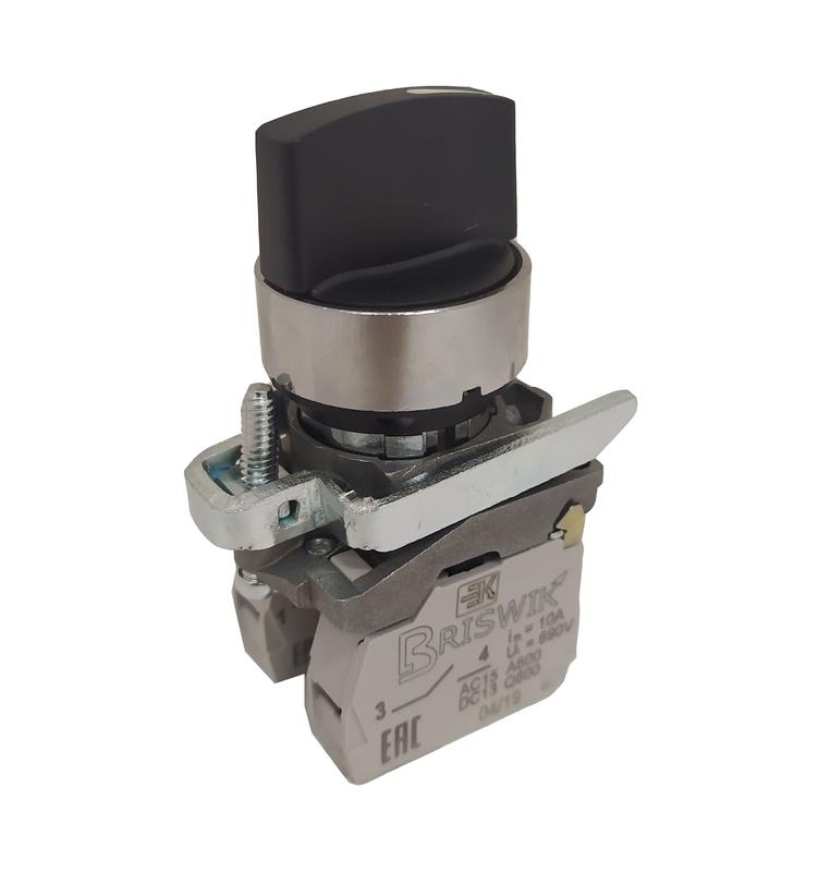 Переключатель КПЕ-2640-РС УХЛ2 4НО+0НЗ 10А IP65 рукоятка на 3 положения с фиксацией метал. основание d посадочного отверст. 22мм черн. ЭЛЬКОМ A8012-32100291