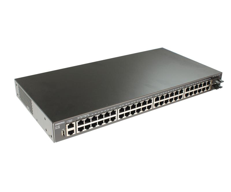 Коммутатор управляемый стекируемый L3 SW-48G4X-L3ST Gigabit Ethernet на 48хRJ45 + 4х10G SFP+ Uplink OSNOVO 14696
