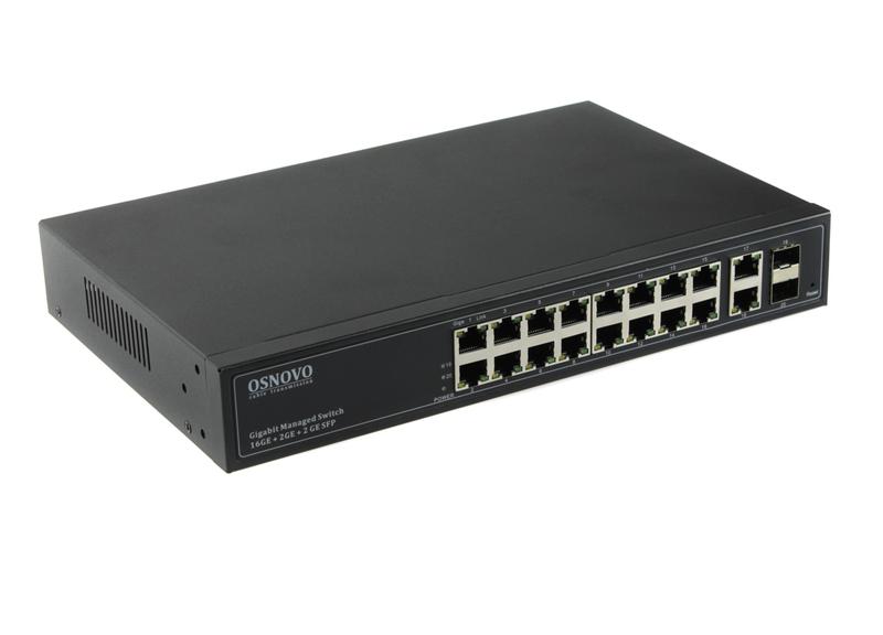 Коммутатор управляемый SW-71802/L Gigabit Ethernet на 18 RJ45 + 2 GE SFP порта OSNOVO 13813
