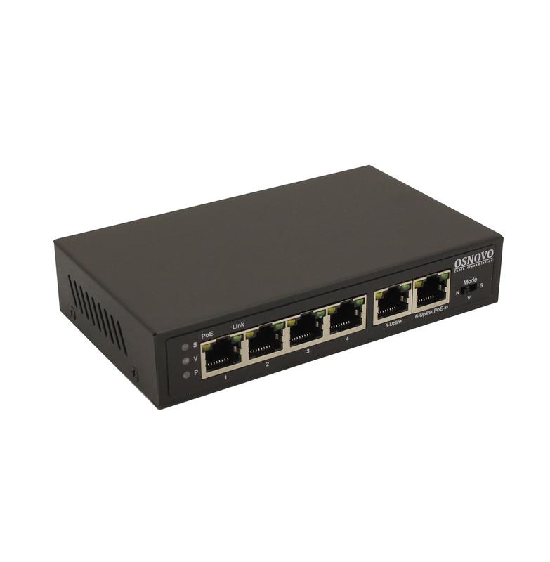 Коммутатор PoE/ удлинитель SW-20600/D Fast Ethernet на 6 портов с питанием по PoE OSNOVO 13247
