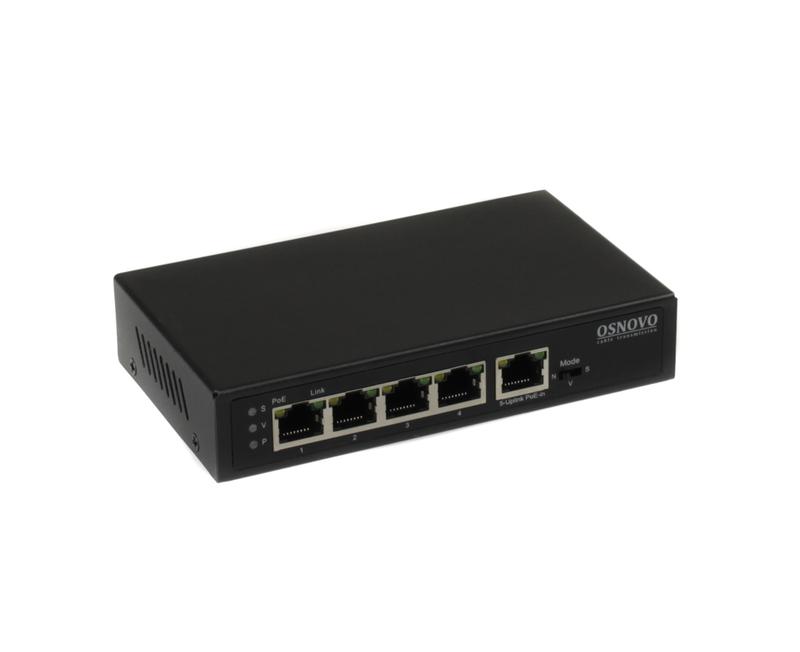 Коммутатор PoE/удлинитель SW-8050/D Gigabit Ethernet на 5 портов с питанием по PoE OSNOVO 13246