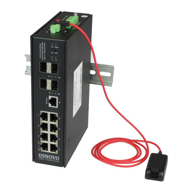 Коммутатор промышленный управляемый (L2+) Ultra PoE SW-80804/ILS(port 90Вт 720Вт) Gigabit Ethernet на 8GE PoE + 4 GE SFP порта с функцией мониторинга температуры/ OSNOVO 13746