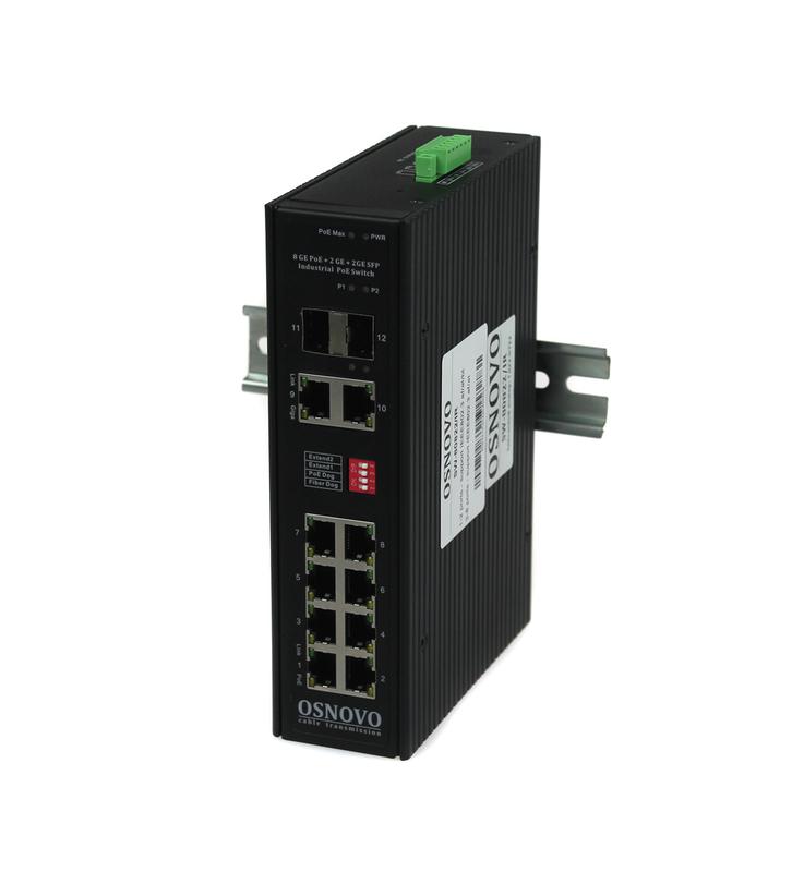 Коммутатор промышленный SW-80822/IR PoE Gigabit Ethernet на 10 портов OSNOVO 13224
