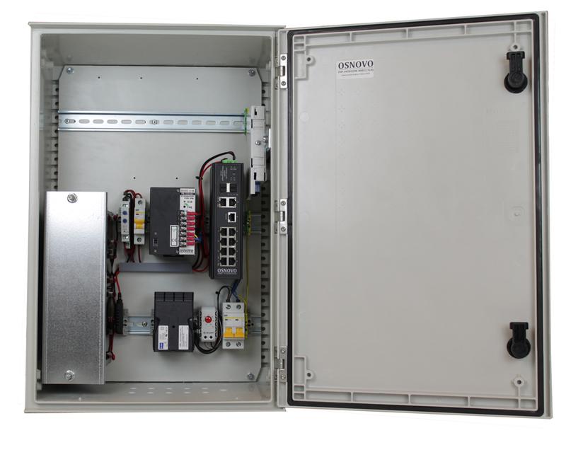 Коммутатор уличный управляемый (L2+) OSP-46TB1(SW-80822/ILR) на 10 портов с термостабил. и резерв. питанием на базе уличн. станции OSNOVO OSP-46TB1 OSNOVO 13768