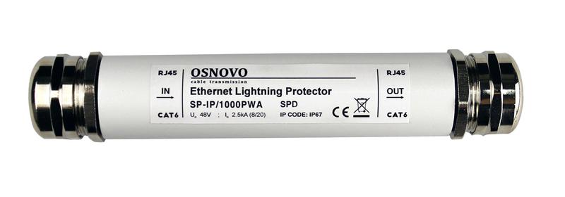 Устройство грозозащиты уличноеSP-IP/1000PWA для локал. вычислит. сети (скорость до 1000Мб/с) с защит. линий PoE OSNOVO 14332