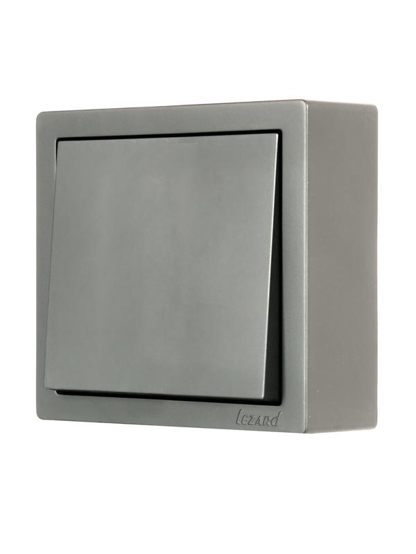 Выключатель 1-кл. ОП LETO платина LEZARD 752-3500-100