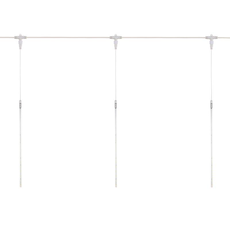 Гирлянда светодиодная "Тающие сосульки" 10шт х 50см шаг 100см 600LED тепл. бел. 24В провод каучук бел. соединяется Neon-Night 256-423