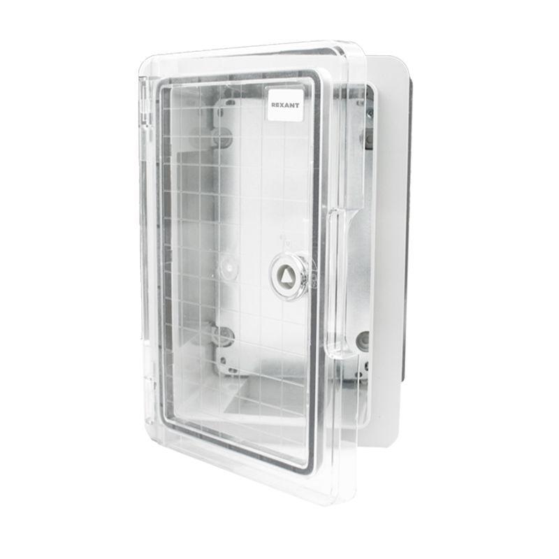 Корпус пластиковый ЩМПп 300х200х130 ABS УХЛ1 IP65 с прозр. дверцей и монтажной панелью Rexant 11-0410