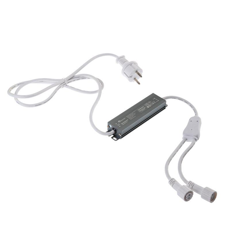 Трансформатор 230В - 24В 60Вт алюм. корпус провод бел. каучук Neon-Night 531-312