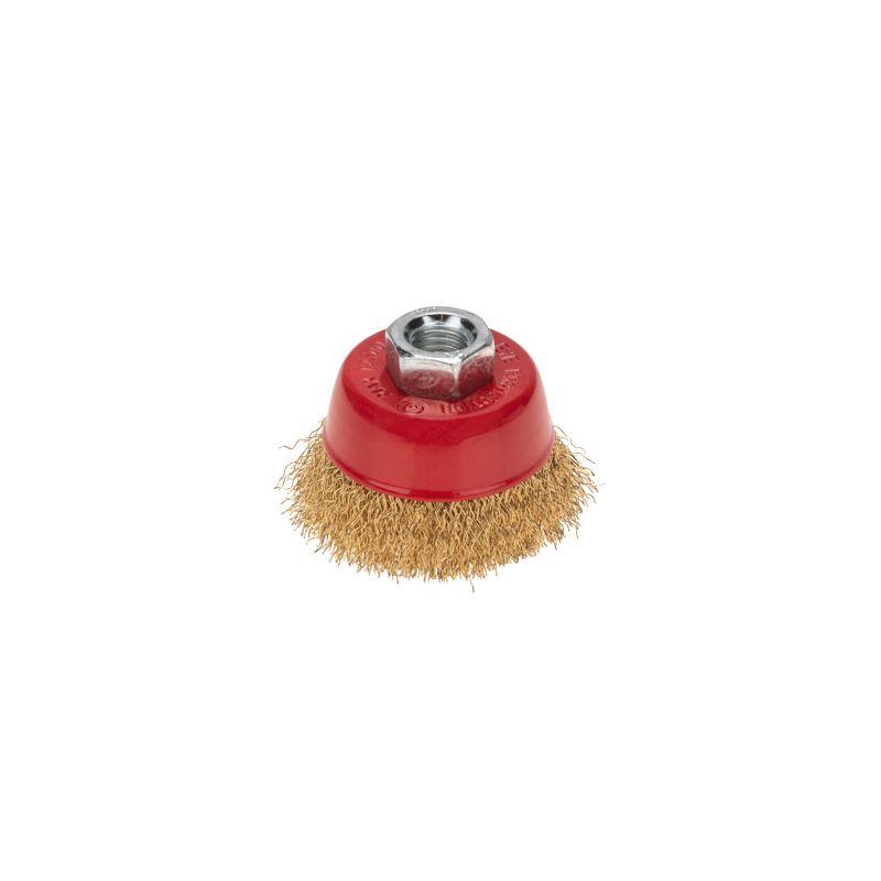 Щетка чашечная для УШМ витая латунированная проволока 65мм М14 Kranz KR-91-1211