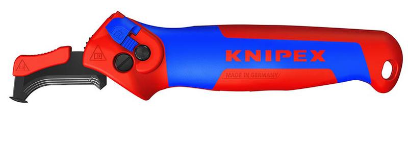 Нож для кабеля с пяткой с трещоткой 146мм ручка 2К Knipex KN-1650145SB
