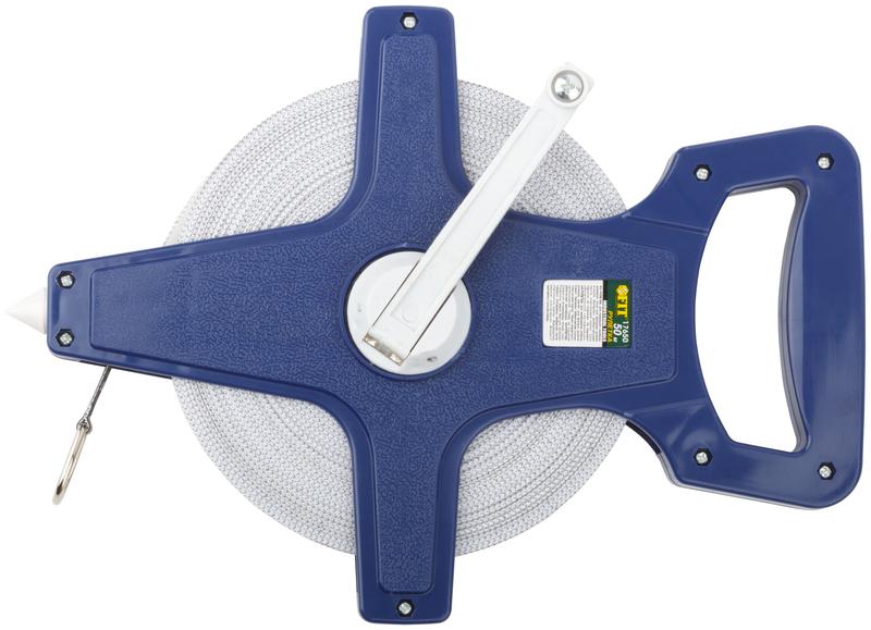 Рулетка землемерная 50м фибергласовая лента открытый корпус син. FIT 17650