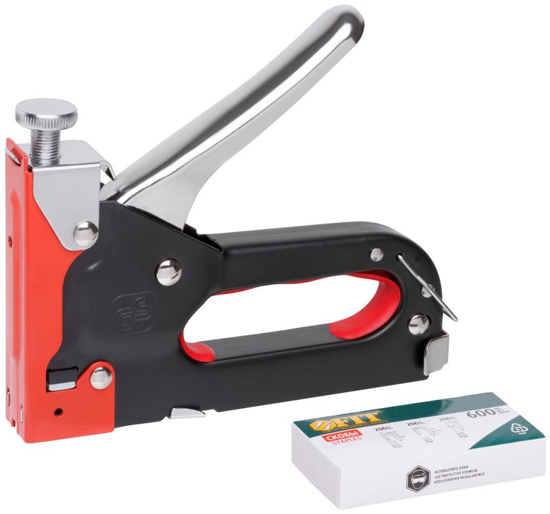 Степлер для широких скоб 3-в-1 "тип 140" 4-14мм "тип 28" "тип 300" с регулир. удара метал. корпус FIT 32151