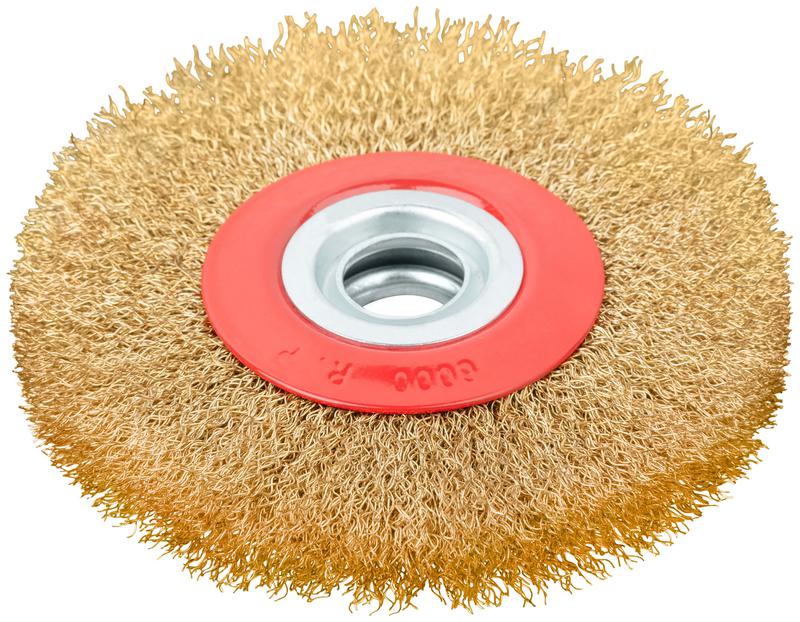 Корщетка-колесо стальная латунированная волнистая проволока 125мм FIT 39012