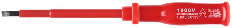 Отвертка изолированная 1000В CrV сталь пластик. ручка 5х125мм SL FIT 55803