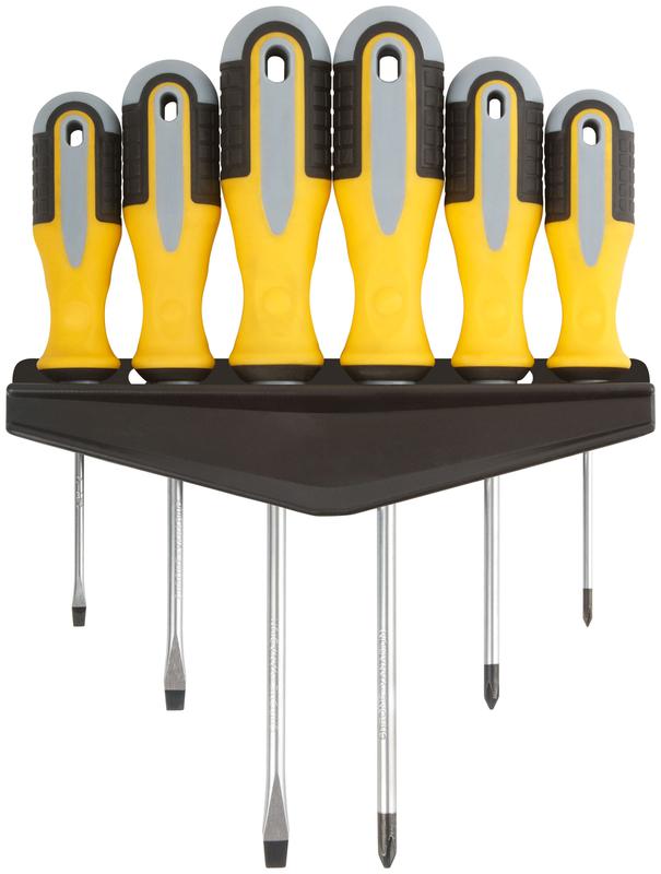 Набор отверток "Старт" CrV сталь прорезинен. ручки магнитный наконечник на держателе 6шт FIT 56032